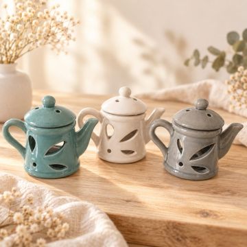 Kominek zapachowy Czajniczek – ceramiczny z pokrywką pudełko