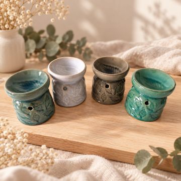 Kominki zapachowy Liście – mały ceramiczny z wzorem liści
